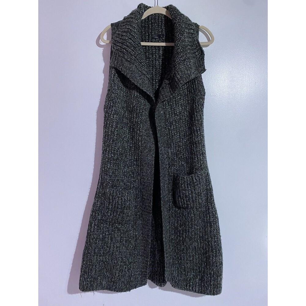 PrAna Cardigan Sweater Womens S Gray Wool Blend Chunky Knit Granola Girl Outdoor